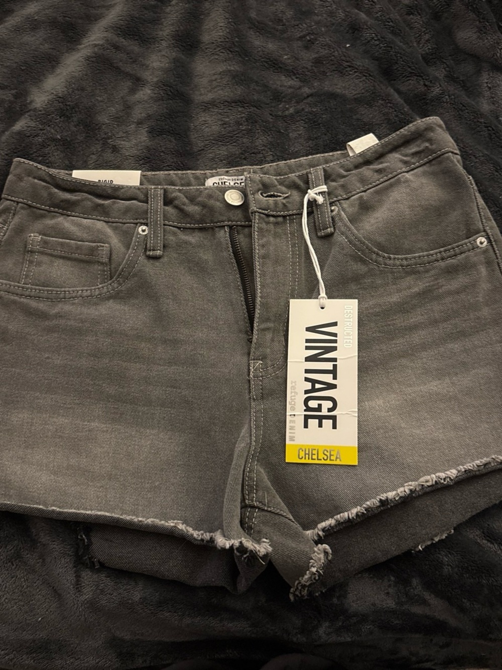Vintage Chelsea Gray Denim Shorts with Tag